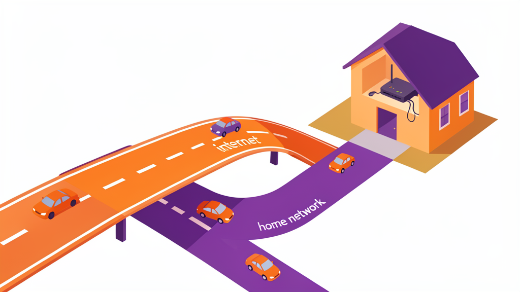 The internet is a highway, your home network is the driveway, your router is the house